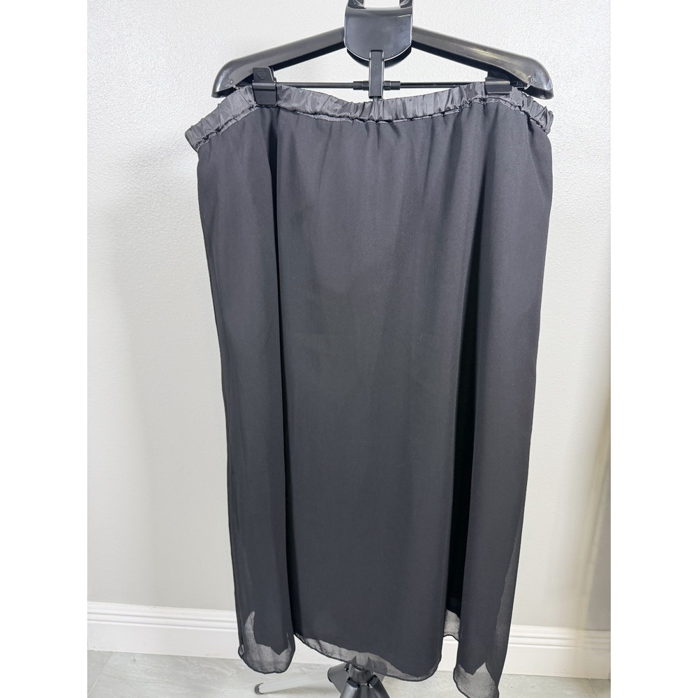 Womens Maxi Skirt Black Chiffon Polyester Fully Lined Flowy Relaxed Fit Formal